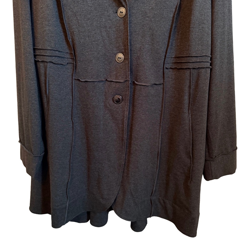 NWT 🩶 Nic+Zoe Seamed Riding Jacket 3-Button Dark Gray Knit, Long, Equestrian, 1X - Picture 9 of 15
